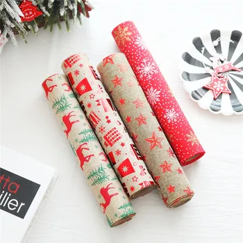 

Merry Christmas Red Snowflake Snowman Long Table Runner Cloth Party Dinner Non-slip Table Runner Cotton Linen Home Decor 270CM