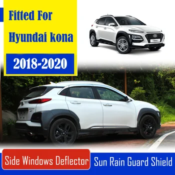 

1 Set Chrome Side Vent Sun Shade Window Visors Rain Guard Deflectors For Hyundai Encino 2018-2020