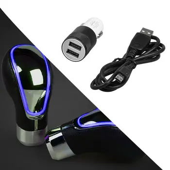 

Auto Gear Shift Knob Interior LED USB Charge Blue Touch Sensor Replacement