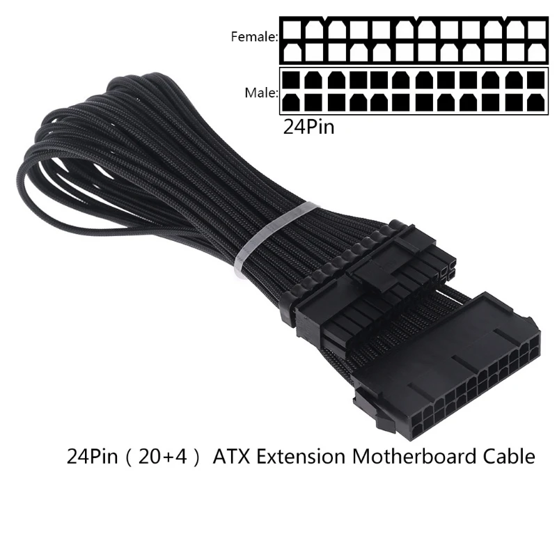 

Sleeve Extension Power Supply Cable 24-pin A TX/EPS/8-pin PCI-E GPU/8pin CPU/6-pin PCIE/4-Pin CPU Cable with Combs 18 AWG