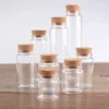6 pieces/lot 50ml 60ml 80ml 100ml 120ml 150ml 200ml 240ml Glass Bottles With Cork Stopper Wishing Bottles For Wedding Favors 4