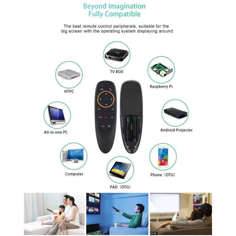 2020 G10 2.4G Wireless Voice Remote Control Smart Air Mouse HID for