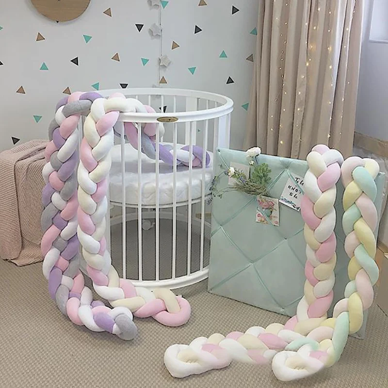 2 м детский бампер кровать коса узел Подушка для младенцев Bebe защита кроватки