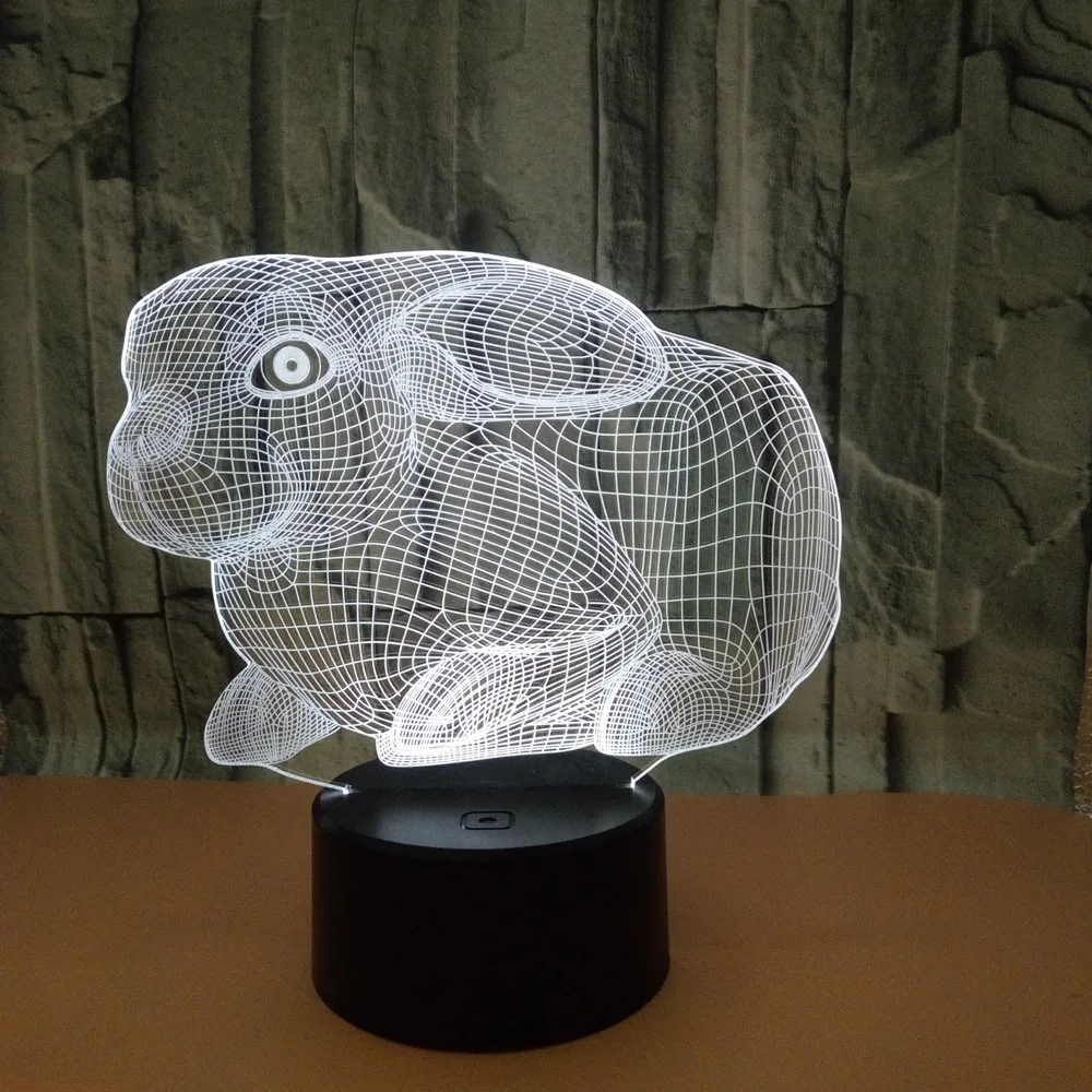 3D Led моделирование ночник Usb настроение милый кролик сенсорная кнопка атмосферная настольная лампа детская спальня сон декоративное освещение для дома подарок