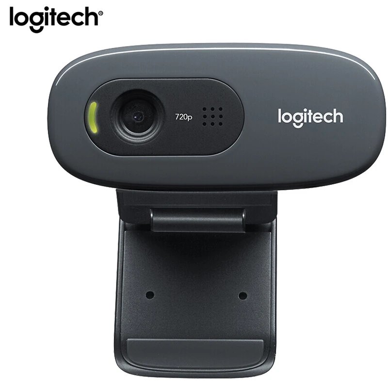 Logitech C270 HD видео 720P Веб-камера Встроенный микрофон USB2.0 Мини Компьютерная камера для ПК ноутбука видео конференц-камера Оригинальная - Color: Black