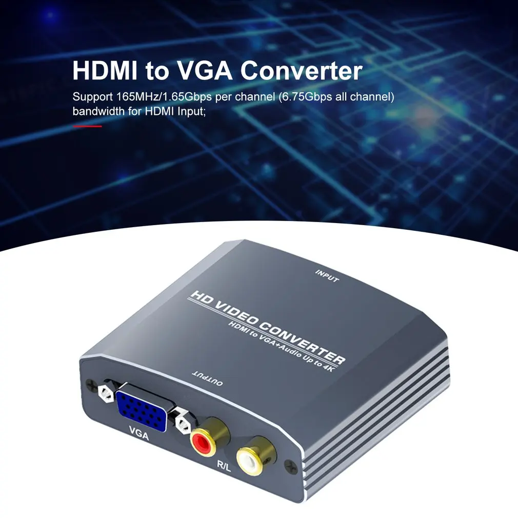 HDMI сигнал для VGA+ R/L HD видео Опора аудио конвертера 480 p/576 p/720 p/1080 p/4 K разрешение для HDTV STB