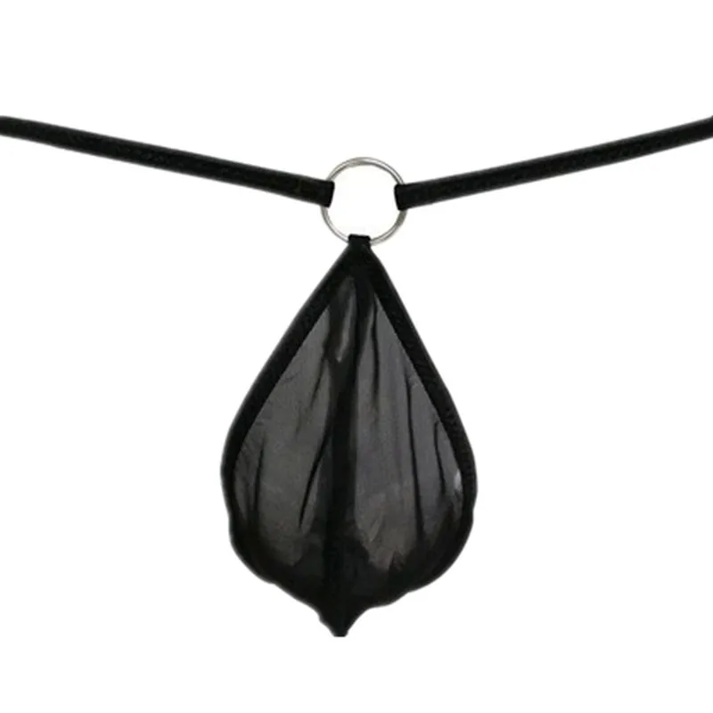 

See Through Men Sexy Transparent Thong Underwear Erotic Mesh Panties Transparent Metal Ring Pouch T-back