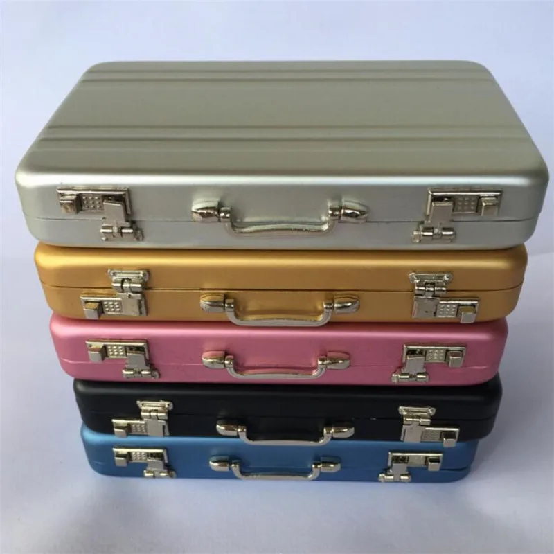 1PC New Aluminum Storage Box Business ID Credit Card Holder Mini Suitcase Bank Card Box Holder Jewelry Case Organizer Rectangle