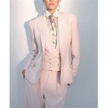 Pink Women Double Breasted Business Suit Female Custom Made Slim Fit Tuexdo Suits Female Party Prom 2 Pieces Costume Suits Pink Women Double Breasted Business Suit Female Custom Made Slim Fit Tuexdo Suits Female Party Prom 2 Pieces Costume Suits