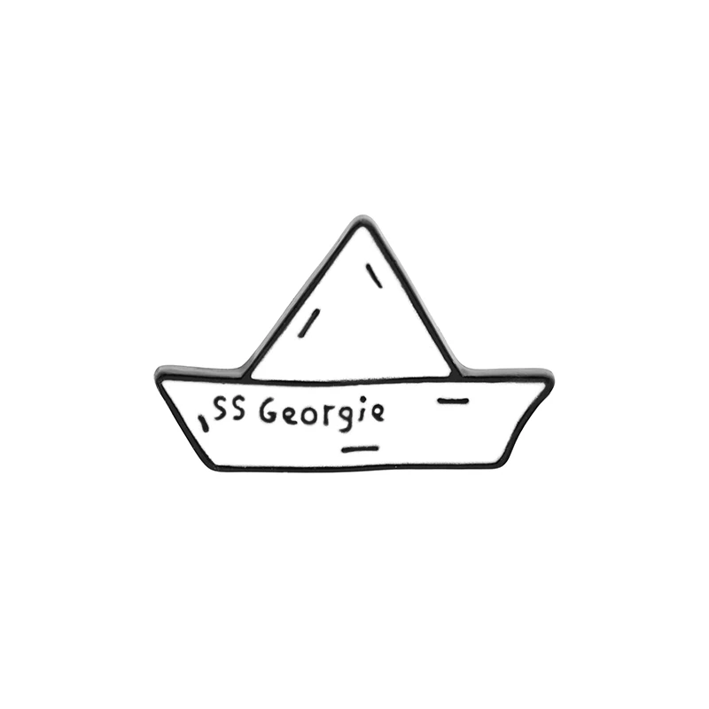 Эмалированный значок SS Georgia с бумажной лодкой мультяшная брошь в стиле Стивена