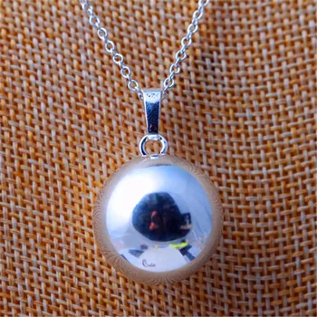 

New Silver Pendant Classic Delicate Glossy Ball Angel Voice Necklace Jewelry Pendant Temperament Female