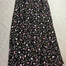 Весенне-осенняя длинная юбка для женщин с цветочным принтом, плиссированная классическая ретро юбка средней длины на молнии