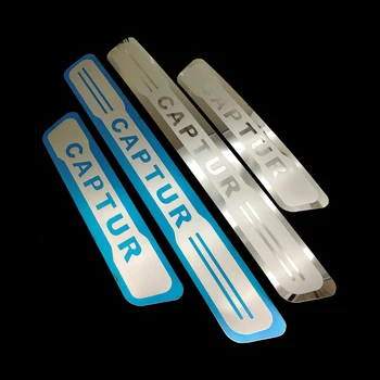

For Renault Captur Kaptur Accessories Door Sill Car Sticker Scuff Plate Auto Protector Styling Cover 2016 2015 2018 2019 2020