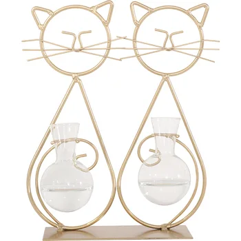 

Ins Wind Girl's Cat Grow in Water Vase Iron Room Desktop Flower Arrangement Ornament Household Decorations