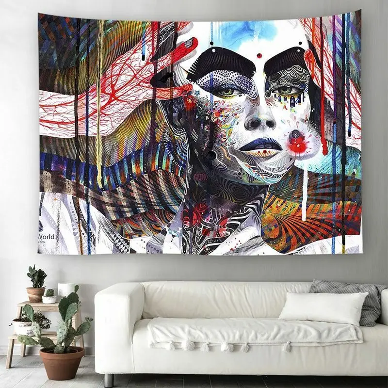 

Watercolor Beauty Tapestry Wall Hanging Beach Towel Rug Throw Blankets Polyester