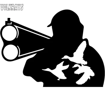 

Volkrays Fashion Car Sticker Hunter Wild Duck Hunting Accessories Reflective Waterproof Vinyl Decal Black/Silver,10cm*14cm