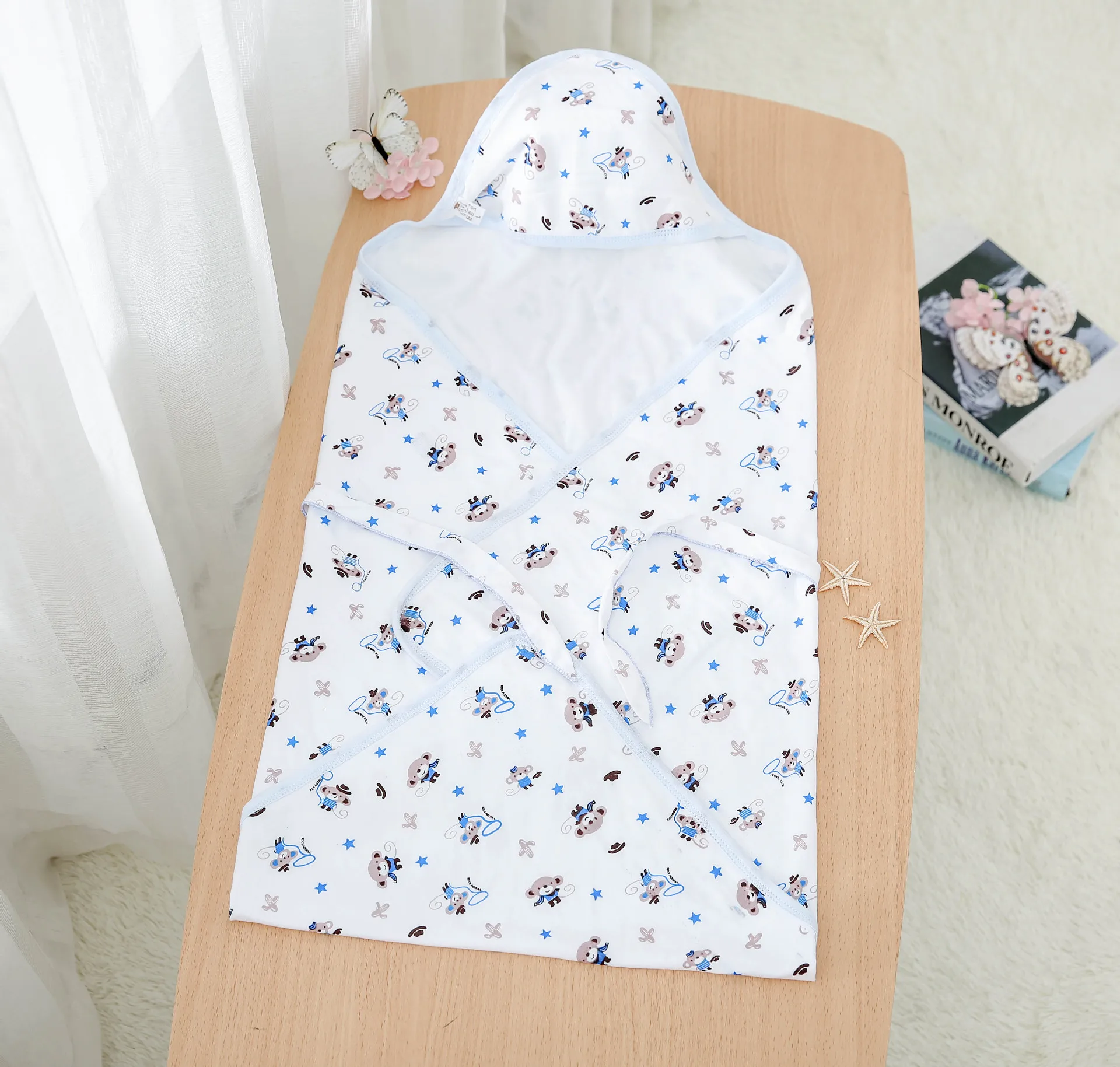 

Baby Blanket Pure Cotton Thin Double Layer Newborns Bag Monolithic Cartoon Floral Spring Summer Newborn Baby Gro-bag