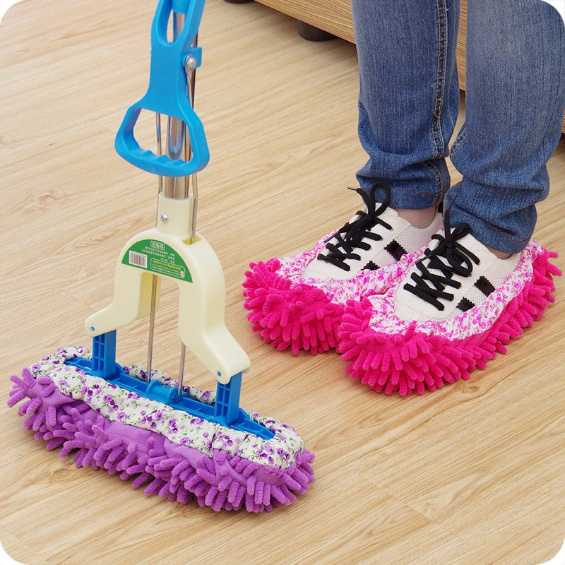 2Ps/Set Lazy Cleaning Cloths Quality Novelty Microfiber Multifunction Detachable Shoes Cover Funny Mop Household Dust Clean Tool