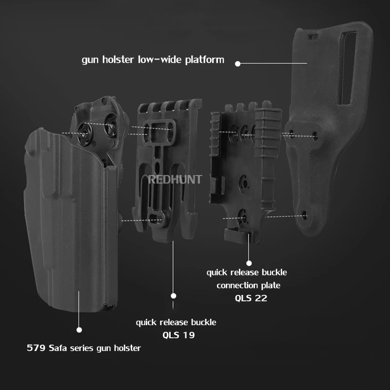 Accessori per fondina per coscia da caccia adattatore per fondina tattica Kit sistema di bloccaggio rapido QLS 22 22 19 accessori per pistola polimerica - immagine 5