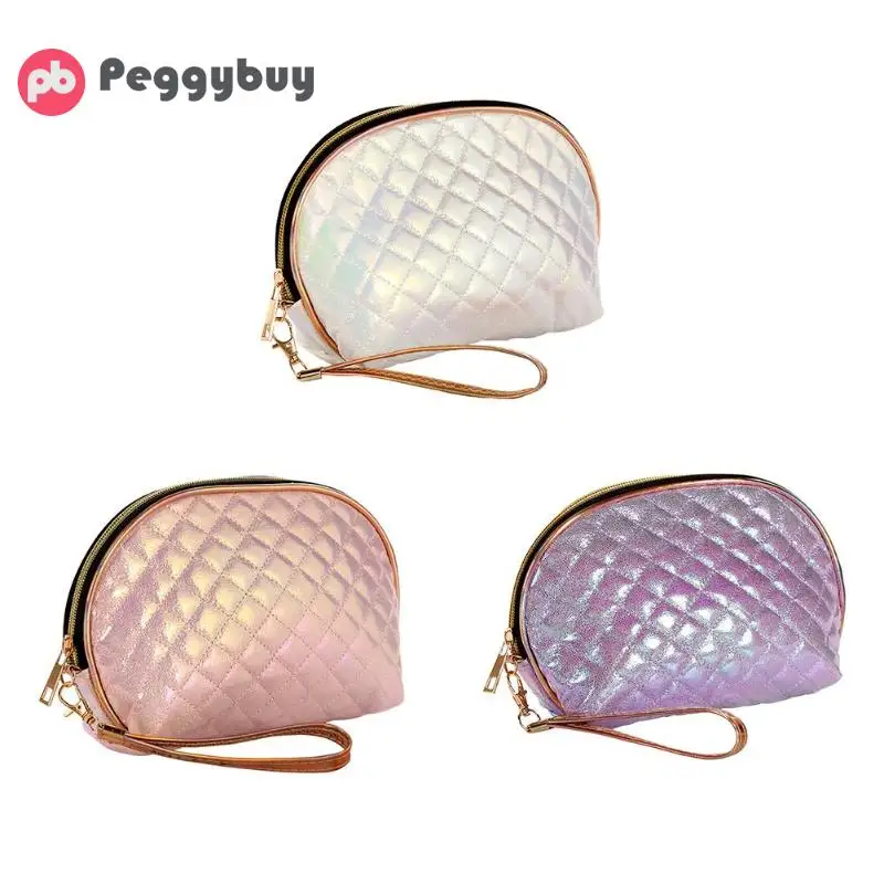 

Female Casual Small Solid Color PU Leather Cosmetic Bag Travel Make Up Organizer Women Wash Zipper Storage Clutch