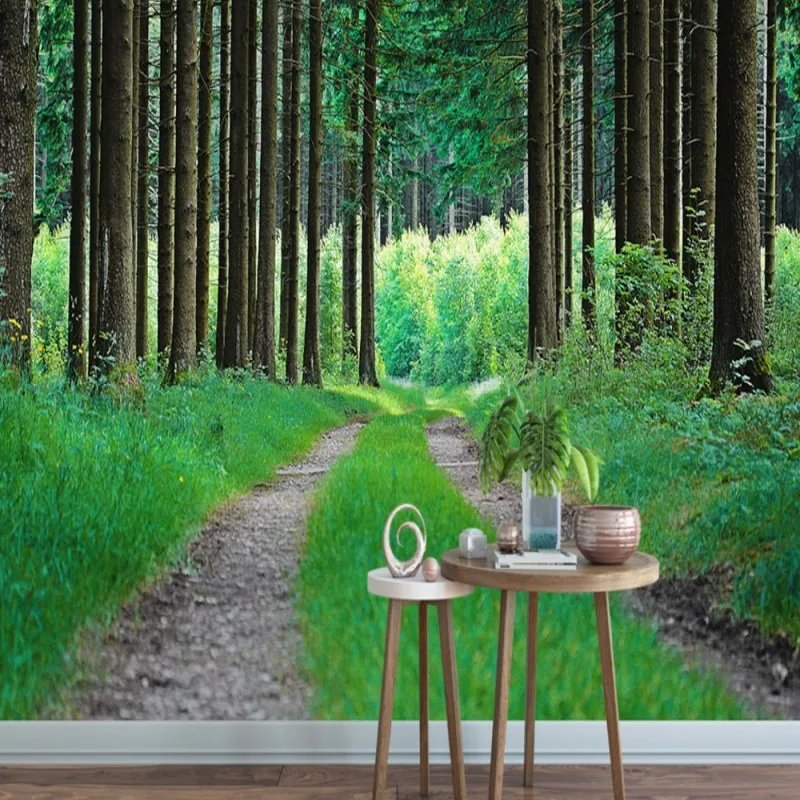 

Dropship Wallpaper Green Forest Path Fresh Plant Wallpaper For Walls 3d Wall Mural Living Room Tapeta 3d Do Sypialni