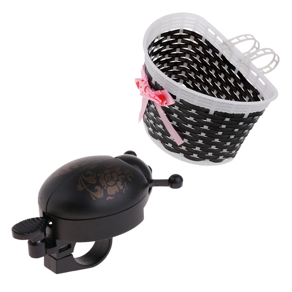 Bike Front Basket Cycle Shopping Stabilizer + Cycle Novelty Ladybug Bell Horn Alarm for    Bicycle Cycling Accessories
