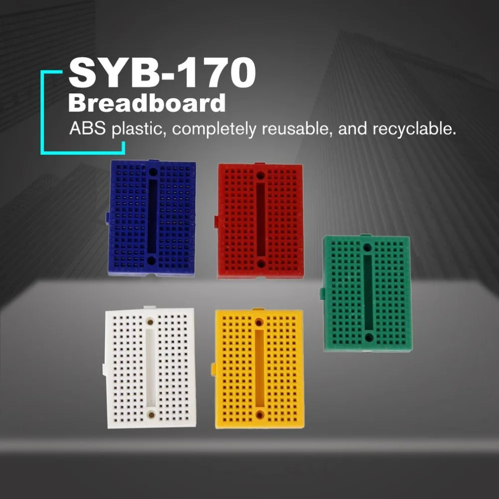 SYB-170 мини цвет пайки Прототип Макет печатная плата универсальная схема тестовая плата DIY Инструменты многоразовые хлеб доска