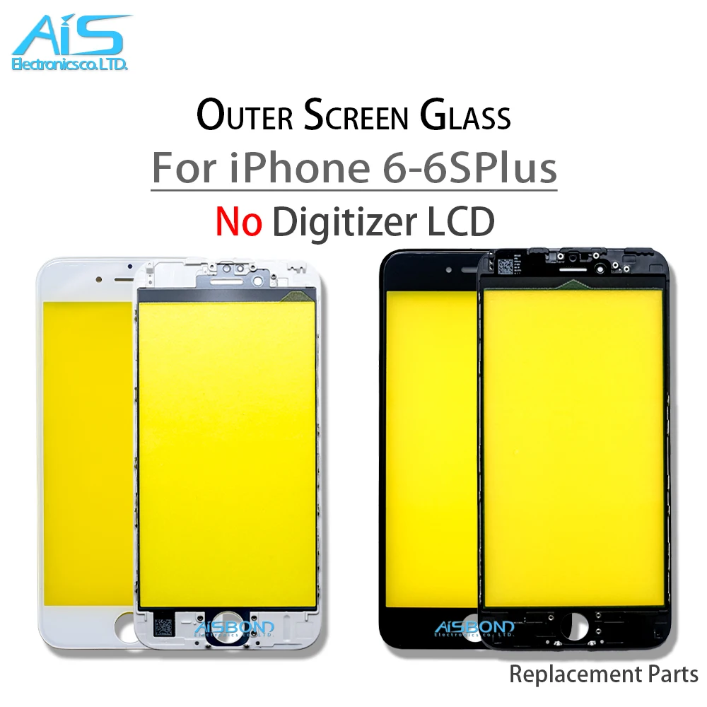2Pcs/Lot Cold Press Front Outer Screen Glass Lens For iPhone 6 6G 6S Plus 6Plus 6SPlus 6SP 6P Glass Frame With Bezel
