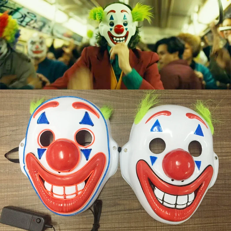 Joker Arthur Fleck Led маска для косплея реквизит Хэллоуин клоун вечерние аксессуары Joker Joaquin маска Феникса