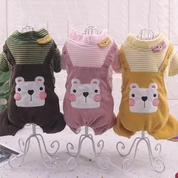 

Dogs Clothes Cartoon Clothing Dog Super Pet Small Outfits Thicker Stripe Hoodie French Bulldog Autumn Winter Yellow Girl Chien