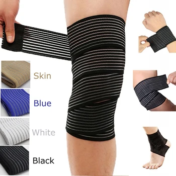 1Pc Elastische Bandage Compressie Knie Ondersteuning Sport Strap Knie Protector Bands Enkel Been Elleboog Pols Kalf Brace Veiligheid 40 ~ 180Cm