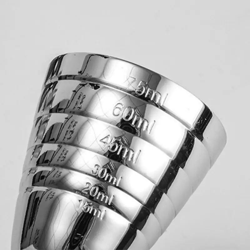 75 мл мерки из нержавеющей стали Jigger Spirit смешанные коктейли Напитки чашки ликера измеритель бар аксессуары D5BD