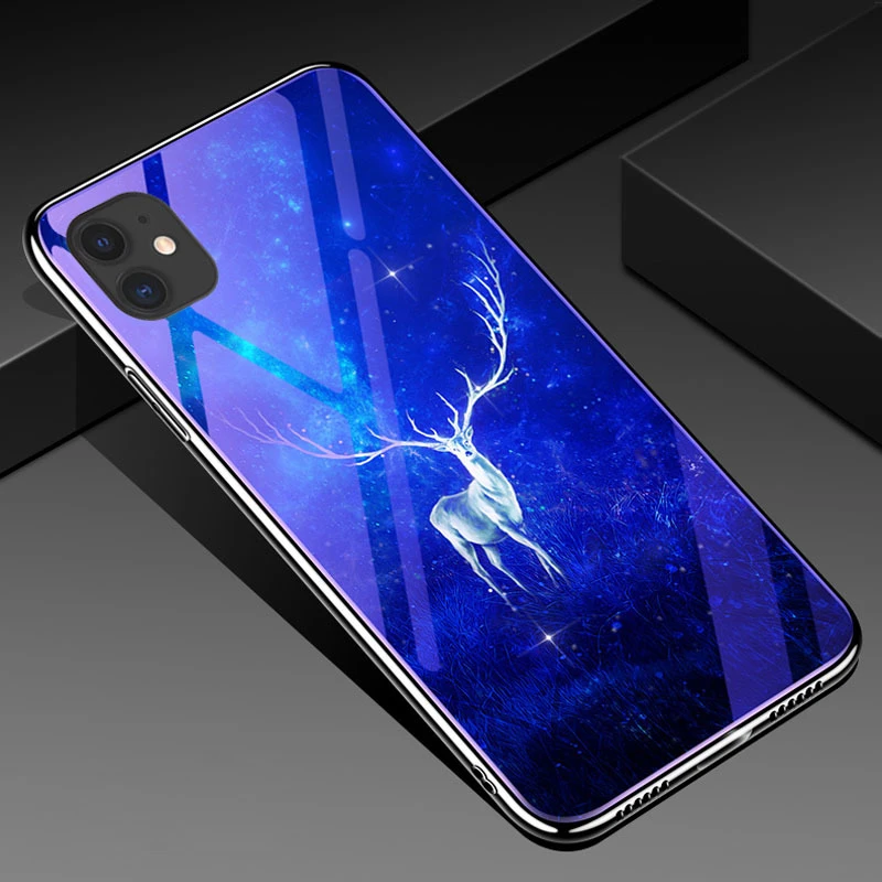 LS мобильный телефон чехол для iPhone11 SE2 max с гальваническим синим светильник том Apple
