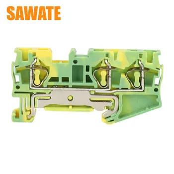 

10Pcs ST-4TWIN PE Cable Terminal Blocks CONTACT Wire Connectors Pull Spring Cage Connection Ground Cable Terminal Blocks Wire