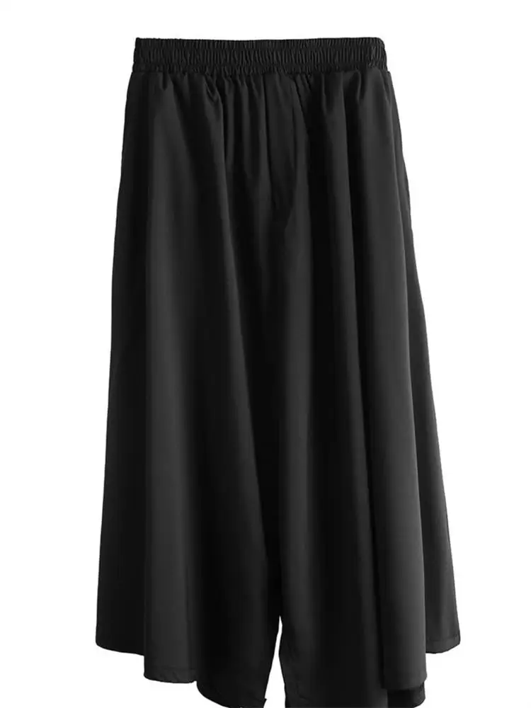 

Темные черные Новые укороченные брюки, широкие, Songyuan Sufeng, асимметричные широкие брюки, юбка, мужская мода
