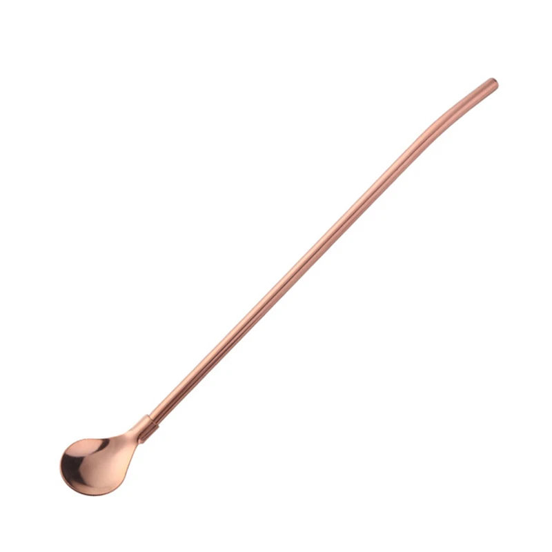 1 предмет Нержавеющая сталь длинные соломинки для питья трубка для травяного чая мате Gourd колено фильтр-соломинка ложки для помешивания многоразовые Чай Кофе инструмент