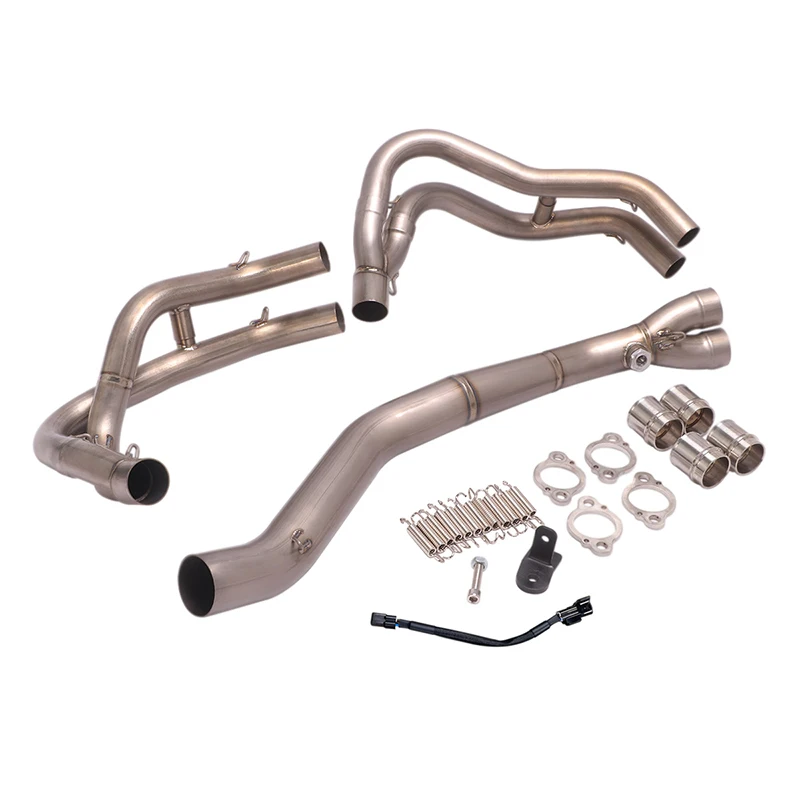 For Kawasaki ZX25R Exhaust System Motorcycle Titanium Alloy Header Mid Link Pipe Slip On 51mm Muffler Escape Delete Catalyst - - Racext 35