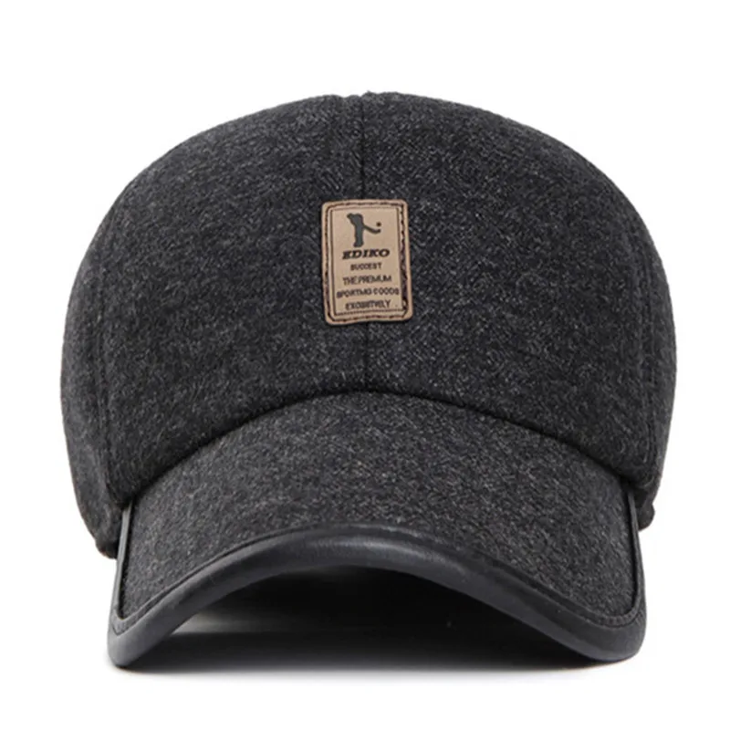 

Snapback Cap Winter Men's Warm Plus Velvet Baseball Caps Cold Proof Earmuffs Hats Gorra De Beisbol Adjustable Size Male Bone Cap