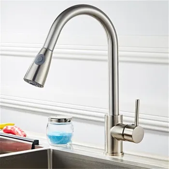 

Freeshipping From US All Copper Pull Kitchen Faucet 301 Stainless Steel Wire Pull Faucet for Bathroom Kitchen Faucet