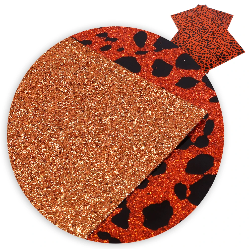 20*34 см двухсторонний леопардовый узор блестящая искусственная кожа листы, материалы для ручных поделок для ручной работы, 1Yc5081