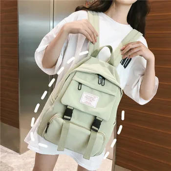

Backpack Cross-border Han Edition Canvas Bag Rugtas Dames Zainetto Donna Plecaki Szkolne Dla Nastolatek Back Packs Bag for Women