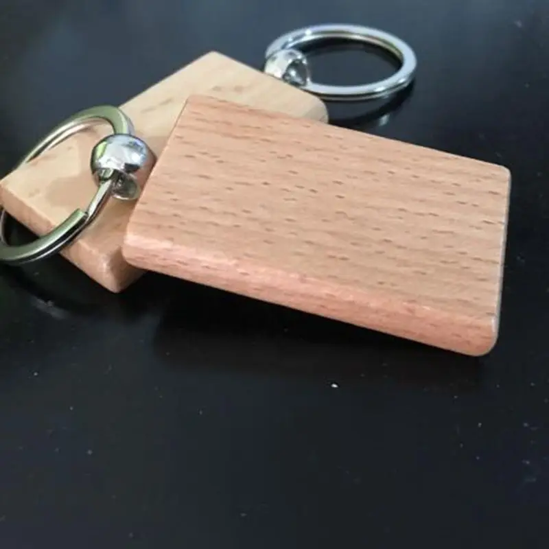 plain wooden keyrings