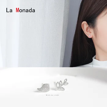 

La Monada Stud Earrings 925 Sterling Silver Fine Jewelry Asymmetrical Earrings For Women Leaf Minimalist Accessories Earrings