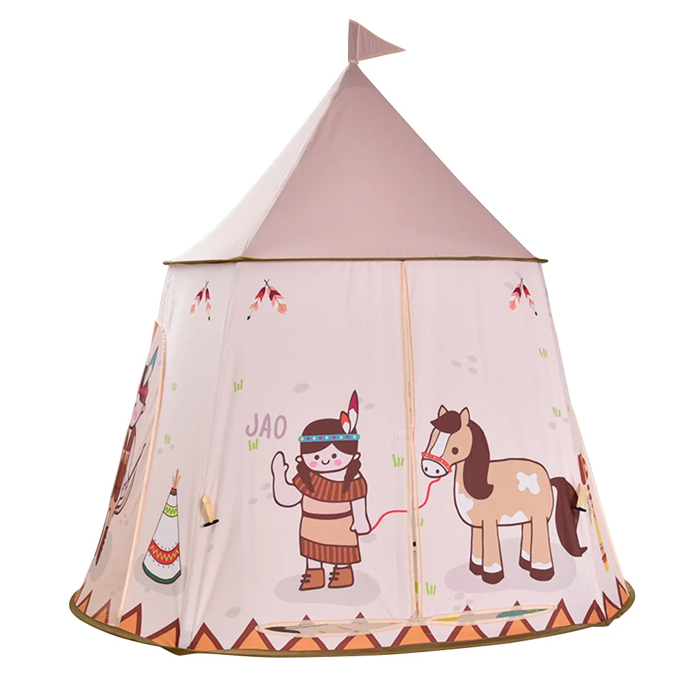 WJ3451B 123*116 см, портативная детская палатка, Wigwam, складная детская палатка, детская палатка, типи, мяч, яма, Игровая палатка, игрушки для девочек и мальчиков на год - Цвет: WJ3451B