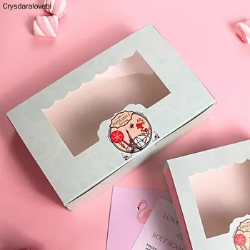 

40 PCS Gift Cake Box Windows Party Favor Kraft Wedding Box For Candy Sweet Chocolate Present Gift Package Box Supplies Cardboard