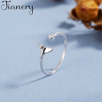 

JIANERY Punk Vintage 925 Sterling Silver Mermaid Tail Rings For Women Men Engagement Rings Girls Party Gifts Anillos 2019