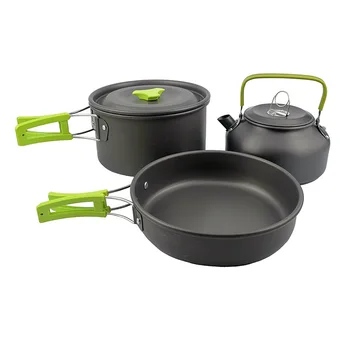 

Outdoor Tourist dishes products camping sets teapot set pot combination alumium alloy pot portable picnic pot set