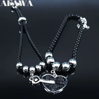 

Couple Stainless Steel Bracelet for Women and Boy Heart Lock Key Black Silver Color Braceles Jewelry pulsera pareja B18623