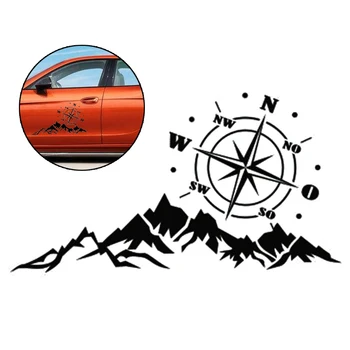 

56x30CM 3D Universal Car Sticker Compass Navigation Mountain Offroad Vinyl Decal No Fade Waterproof Dustproof