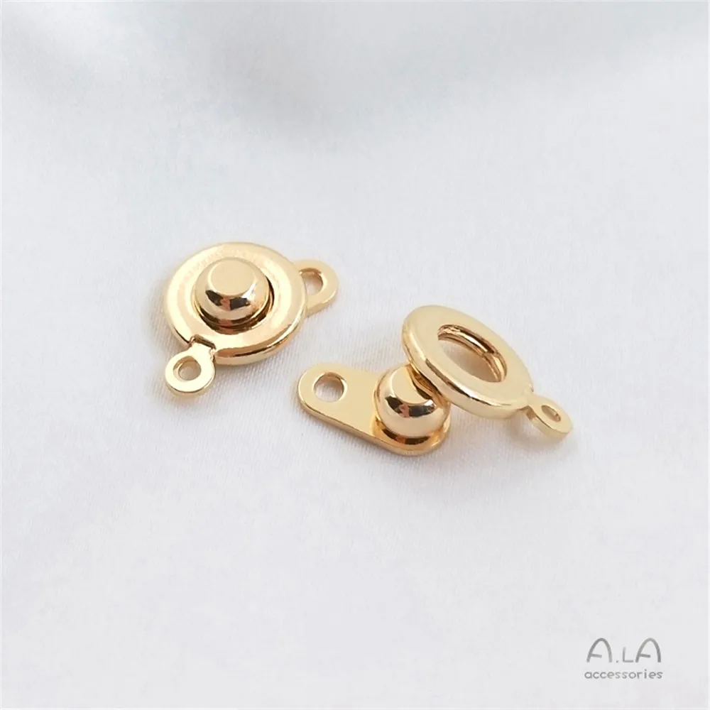 14K Gold Plated Button head accessories connect end buttons handmade DIY bracelet necklace link accessories